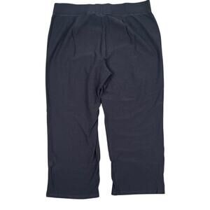 Eileen Fisher Women's Pants Medium Charcoal gray Stretch Crop Pull on Nylon Knit